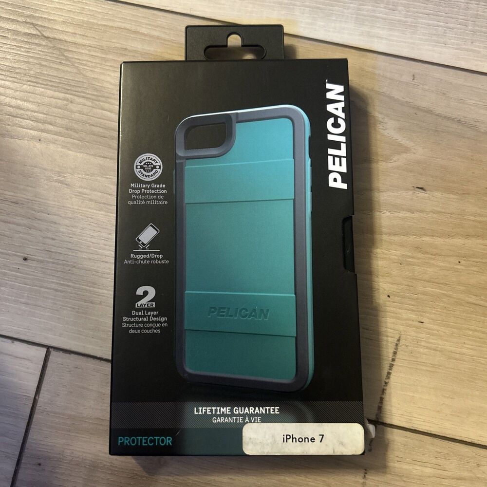 Pelican Protector Case Apple iPhone 7 Teal And grey Colored NIB No Prior Use